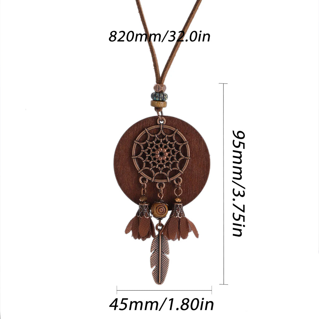 FBA Dream Catcher Feather Boho Leather Necklace | Women's Jewelry Gift