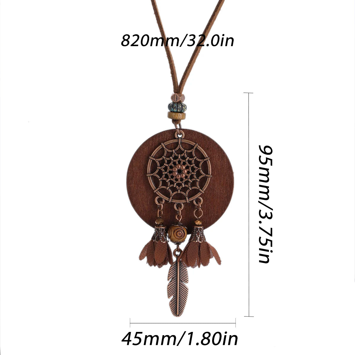 FBA Dream Catcher Feather Boho Leather Necklace | Women's Jewelry Gift