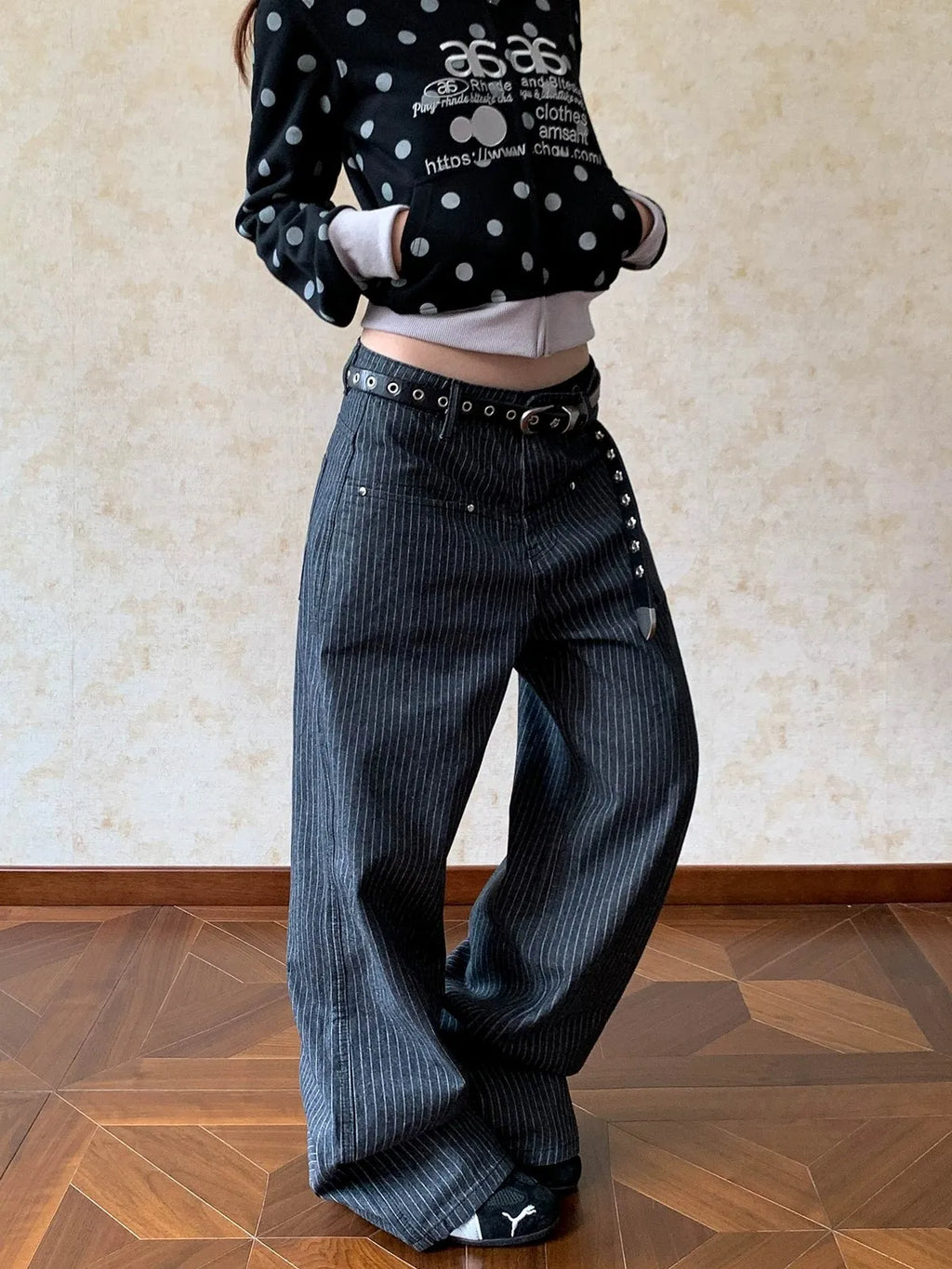 American Retro Vertical Stripe Loose Straight Fit Jeans – Unisex Clean Fit Streetwear Denim Long Pants | Black Stripes | S–3XL | FBA Vibes