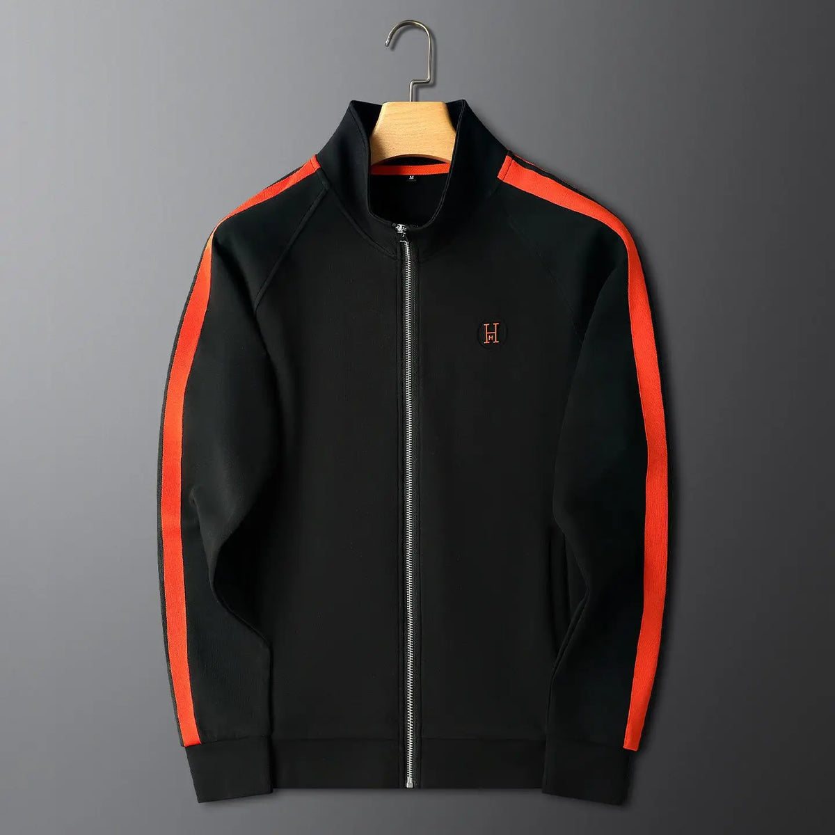 Men's 2-Piece Embroidered Tracksuit Set – Slim Fit Stand Collar Zip Jacket & Trousers | FBA Vibes