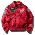 Men's Hip Hop Military Bomber Flight Jacket – Air Force Windbreaker Coat | Red, Army Green, Yellow & Black | M–XXXL | FBA Vibes