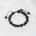 FBA Classic Black Natural Stone Adjustable Bracelet | Unisex Jewelry