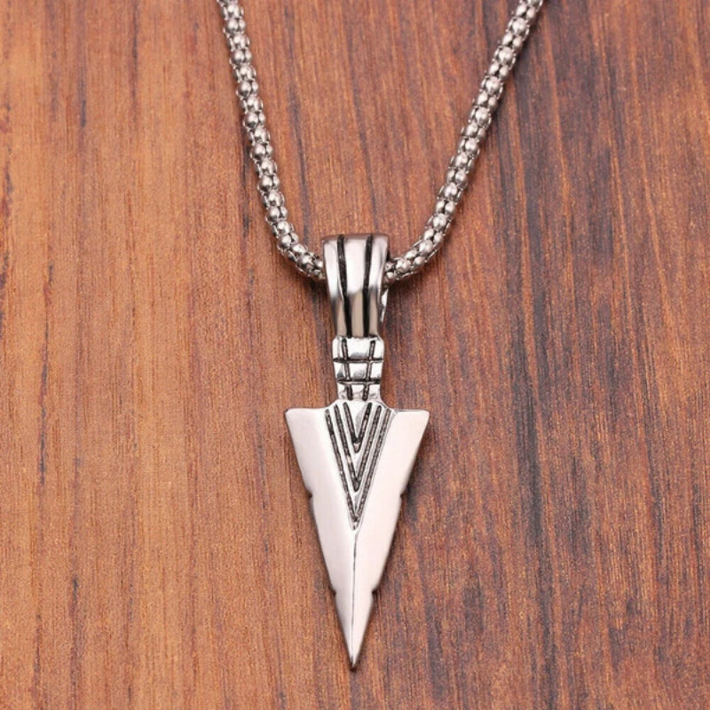 FBA Men's Black Long Arrow Pendant Necklace | Hip Hop Punk Rock Jewelry
