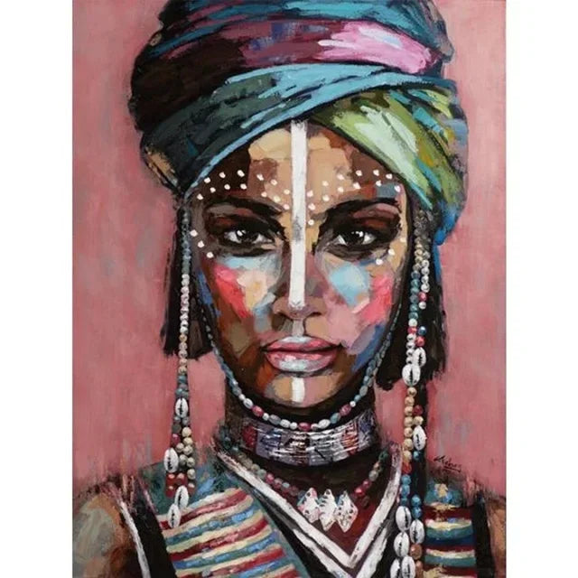 Abstract African Woman Canvas Print | Modern Girl Wall Art for Living Room
