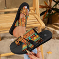 FBA Women's Platform Beach Slides | Colorful Open Toe Summer Slippers