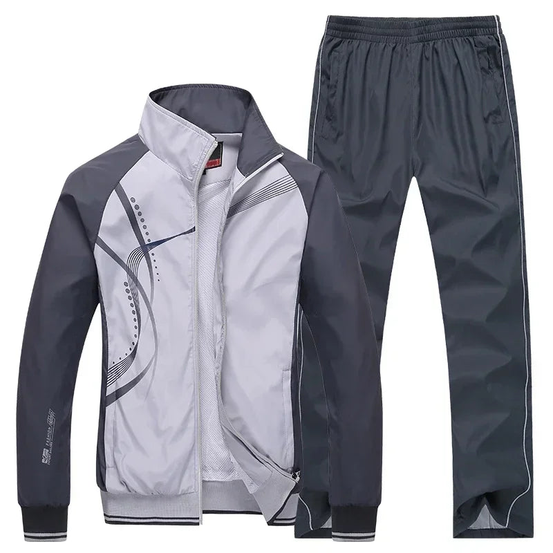 Men's 2-Piece Printed Tracksuit Set – Zip-Up Jacket & Sweatpants | Jogging Sportswear | FBA Vibes