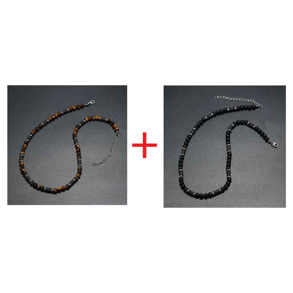 FBA Men's Wood Bead Natural Stone Necklace | Retro Summer Jewelry