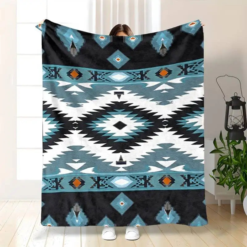 Southwestern Aztec Geometric Throw Blanket – 4 Colors | FBA Vibes