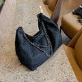 Big Chain Denim Shoulder Tote Bag for Women – Large Capacity Luxury Shopper