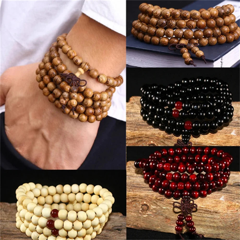 FBA Sandalwood 108 Beads Prayer Bracelet | Buddhist Meditation Jewelry