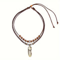 FBA Vintage Butterfly Wood Bead Necklace | Unisex Boho Jewelry