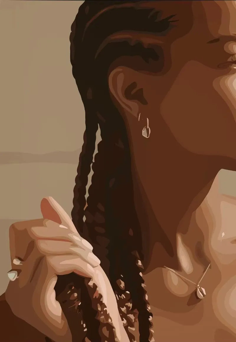 Black Girl Nail Art Canvas Print | Fashionable Women Poster Wall Art for Living Room & Bedroom