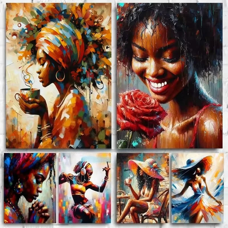 Black Woman Fashion Art Canvas Print | Colorful Pop Wall Decor | FBA Vibes