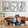3-Piece Metal Line Art Set | Love & Romance Wall Decor | FBA Vibes