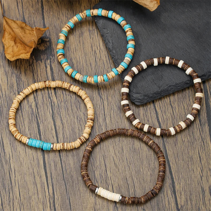 FBA Bohemian Multilayer Leather Wristband Bracelet | Men's Hand Woven Jewelry
