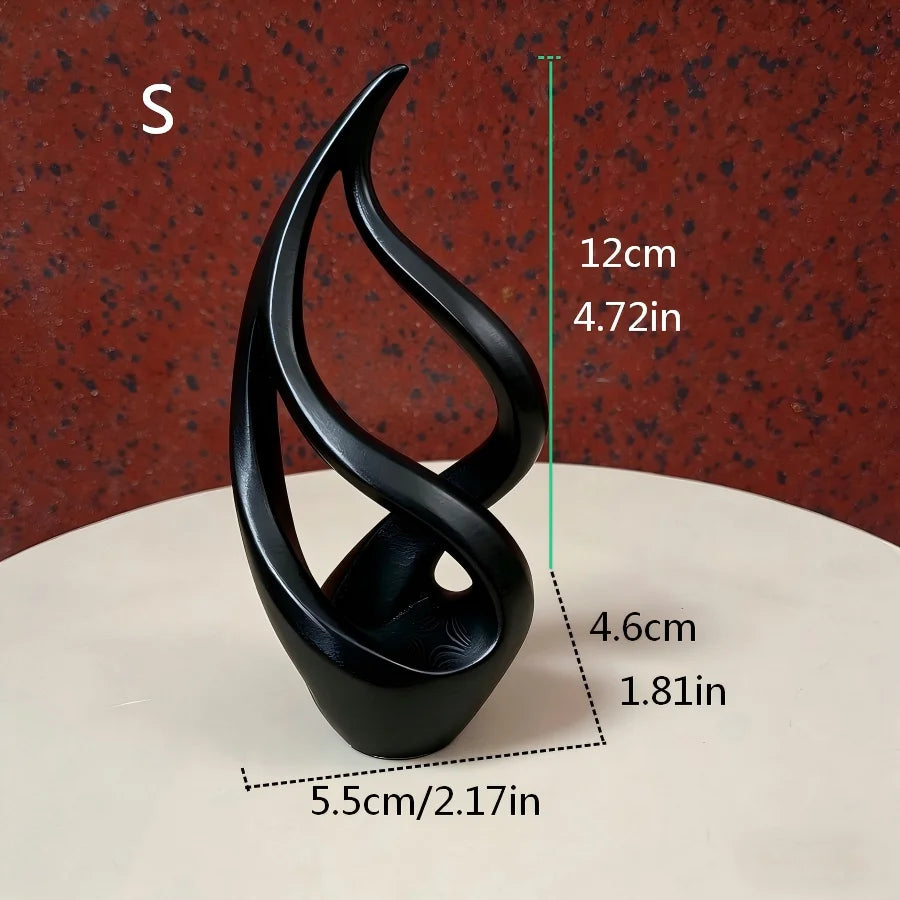 3D Printed Abstract Luxury Sculpture | Modern Plastic Art Decor in Black & White