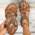 FBA Women's Bohemian Platform Flat Sandals | Plus Size Beach Shoes