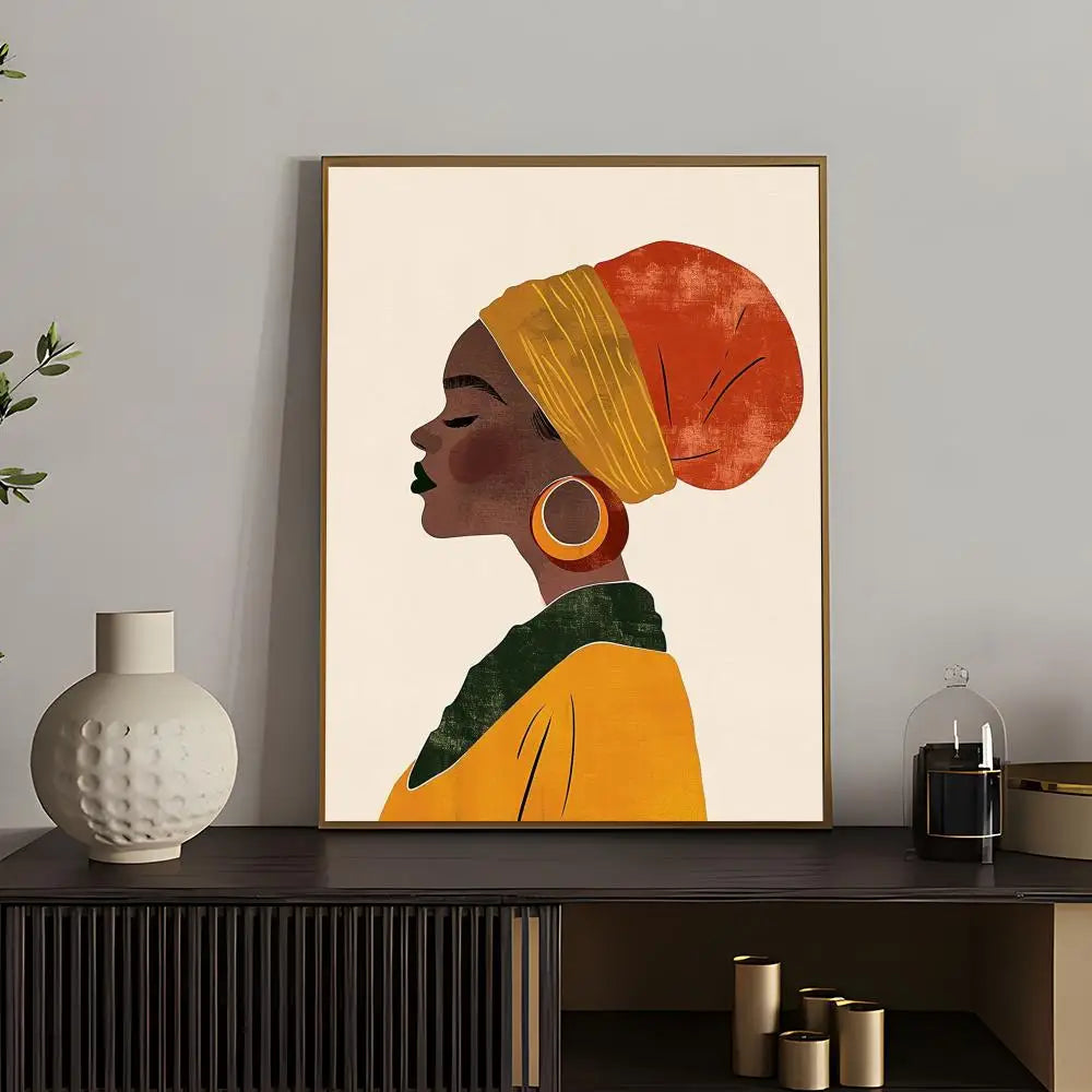 African Women Abstract Art Poster | HD Waterproof Self-Adhesive Wall Decor for Any Space