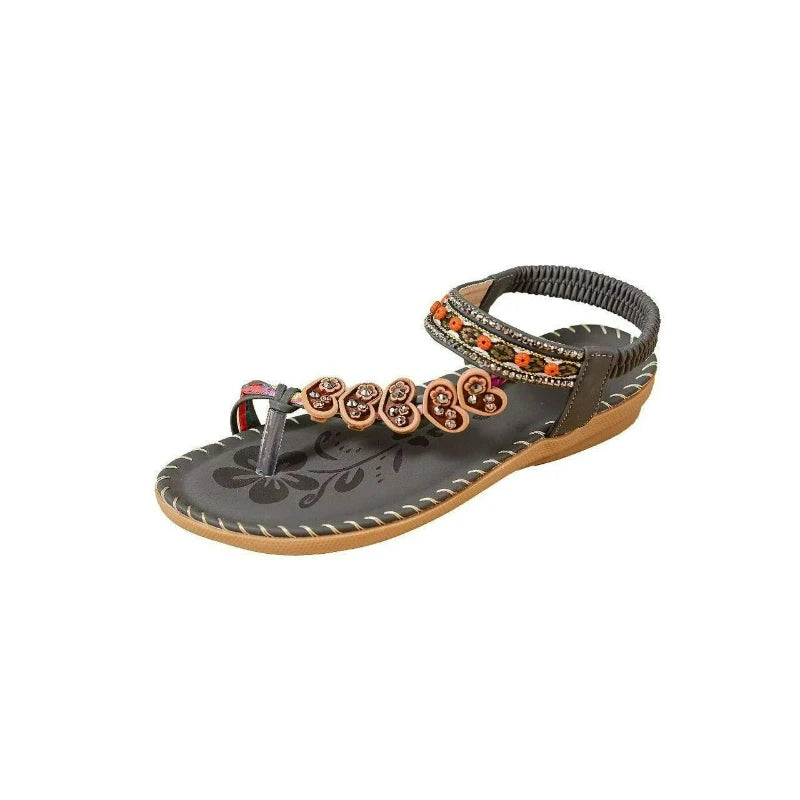 FBA Women's Bohemian Platform Flat Sandals | Plus Size Beach Shoes