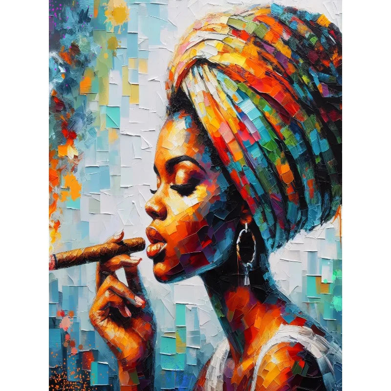 Graffiti Abstract African Girl Canvas Print | Black Woman Wall Art Poster