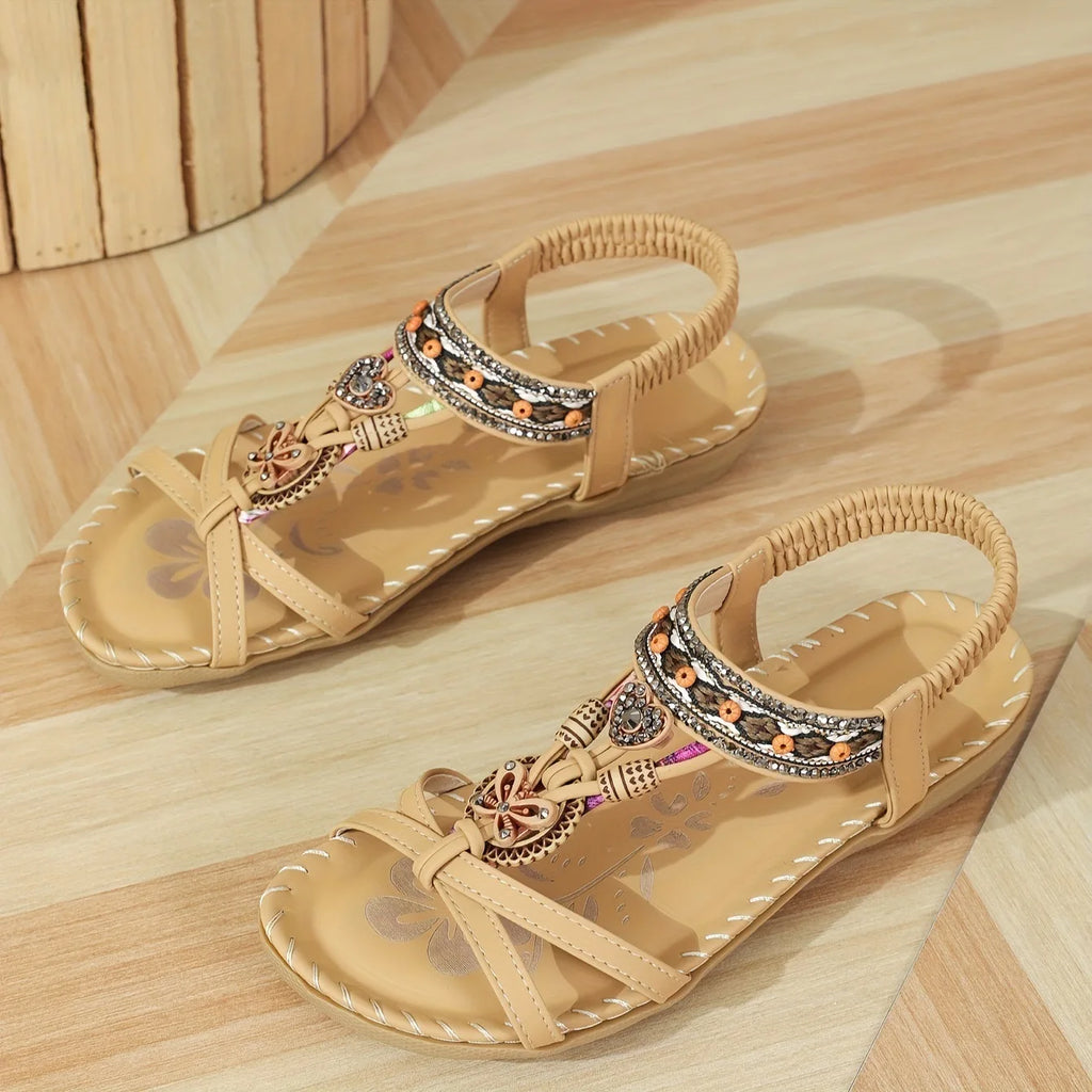 FBA Women's Plus Size Rhinestone Platform Sandals | Summer Fashion Shoes