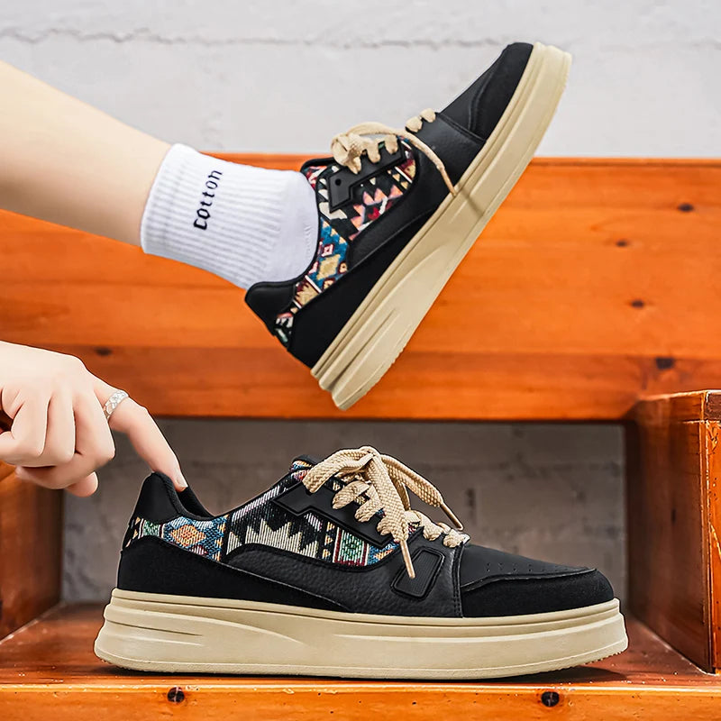 FBA Men's Low Top Breathable Board Shoes | Casual Thick Soled Sneakers