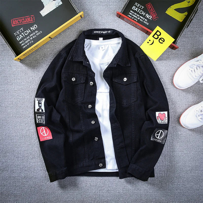 Men's Hooded Denim Jacket – Hip Hop Streetwear | Slim & Loose Fit | S–XXXL | FBA Vibes