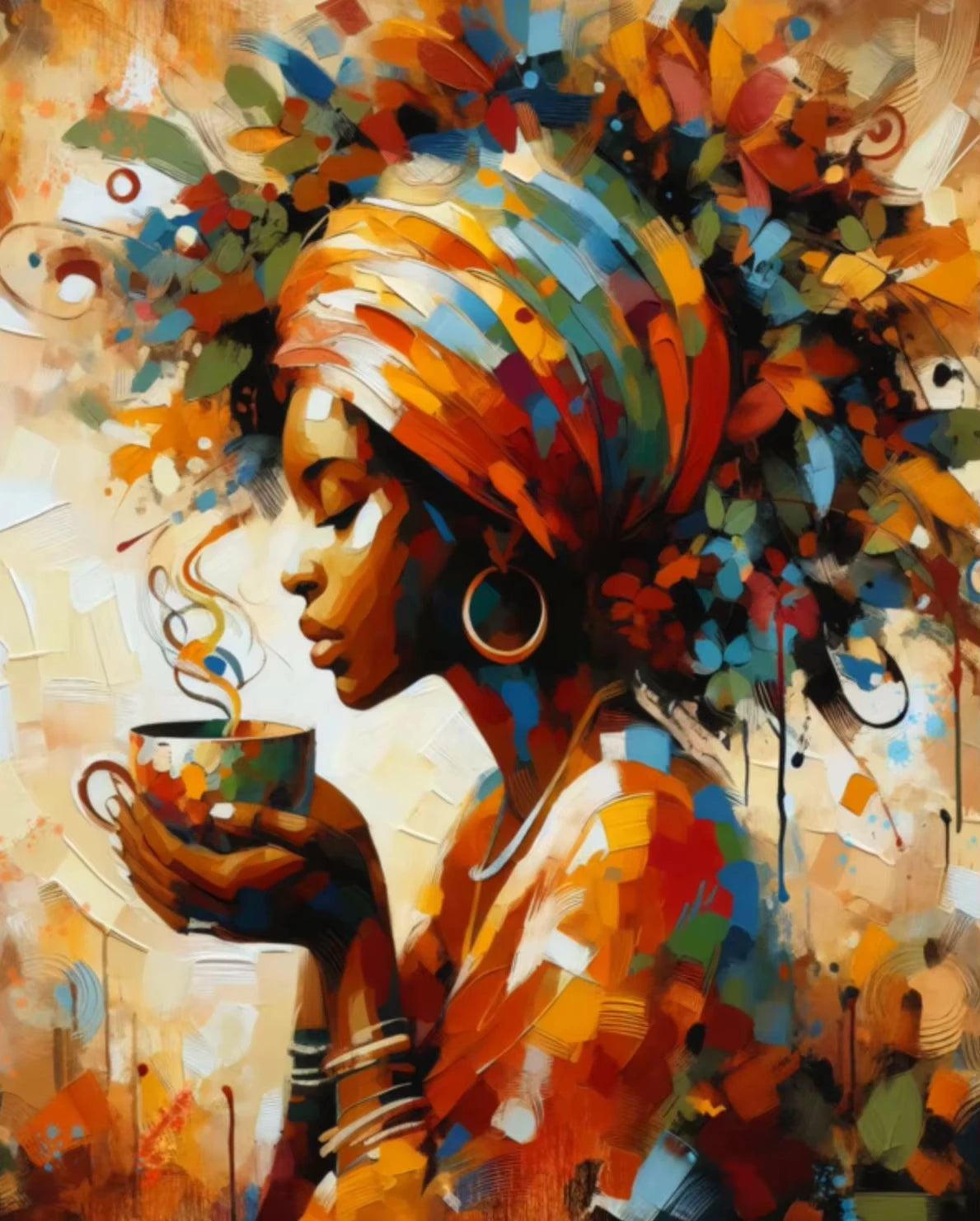 Black Woman Relaxing Canvas Print | Cool Girl Reading Book Afro Wall Art