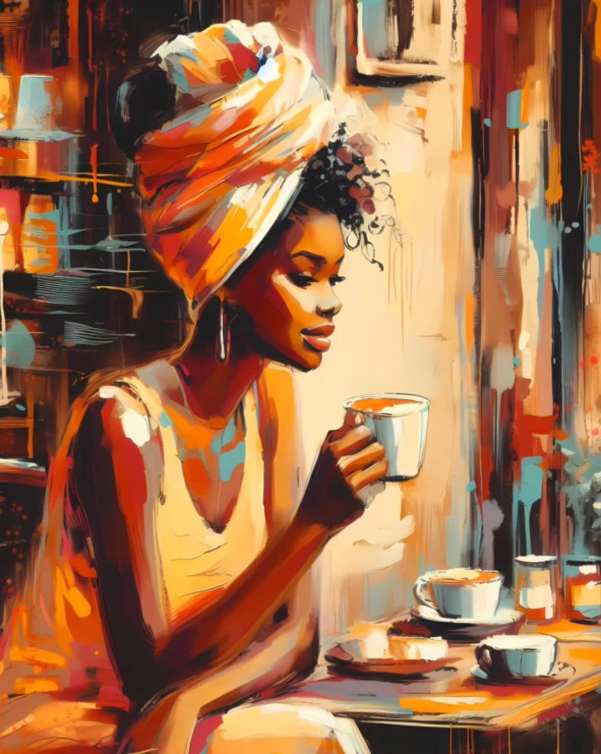 Black Woman Relaxing Canvas Print | Cool Girl Reading Book Afro Wall Art