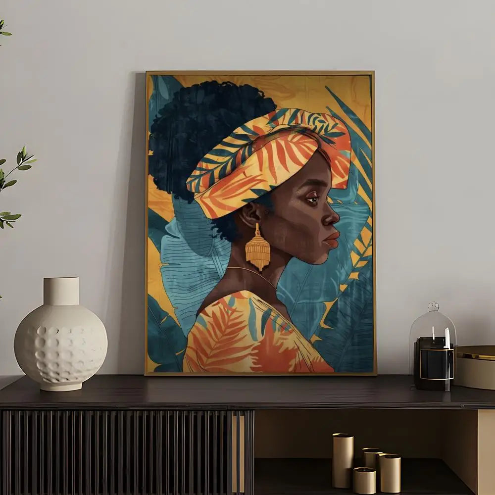 African Women Abstract Art Poster | HD Waterproof Self-Adhesive Wall Decor for Any Space