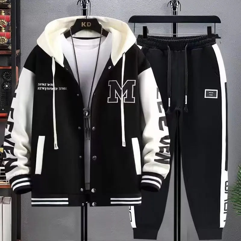 Men's 2-Piece Hooded Tracksuit Set – Hoodie & Jogger Pants | Letter Print | Plus Size M–8XL | FBA Vibes