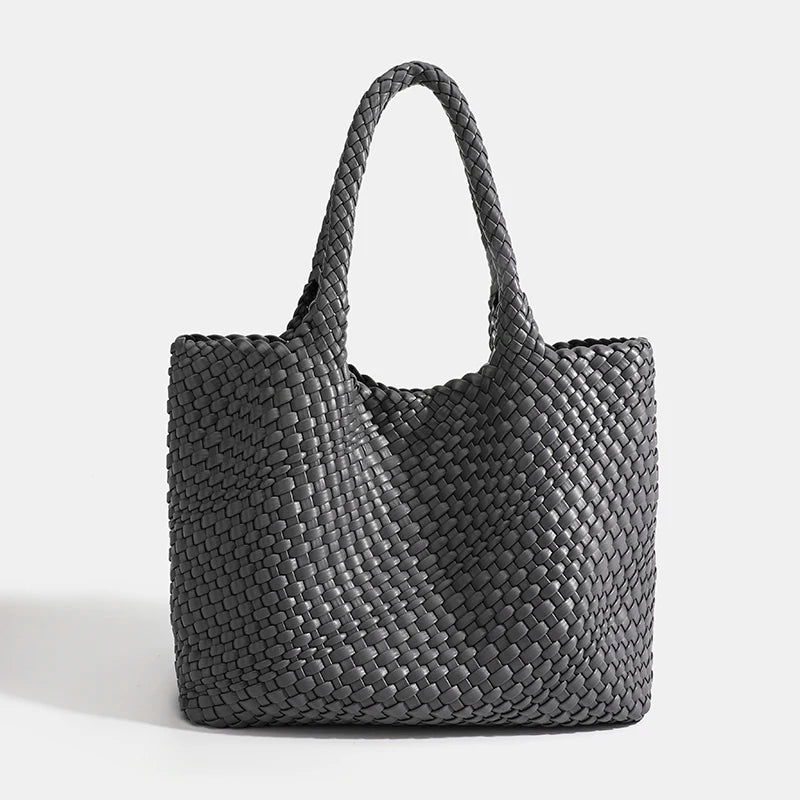 PU Woven Hobo Tote Bag with Coin Purse for Women – Soft Foldable Top-Handle Shoulder Bag