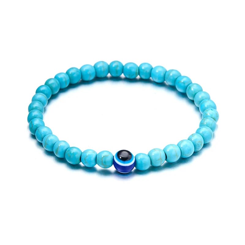 FBA Boho Tiger Eye Evil Eye Elastic Bracelet | Travel Jewelry Gift