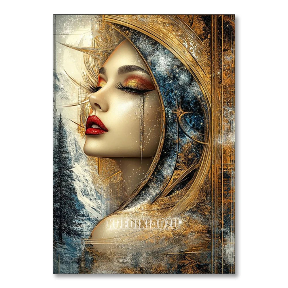 Abstract African Woman Diamond Painting Kit | Full Drill 5D DIY Mosaic Art