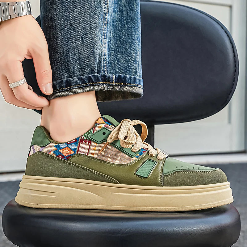 FBA Men's Low Top Breathable Board Shoes | Casual Thick Soled Sneakers