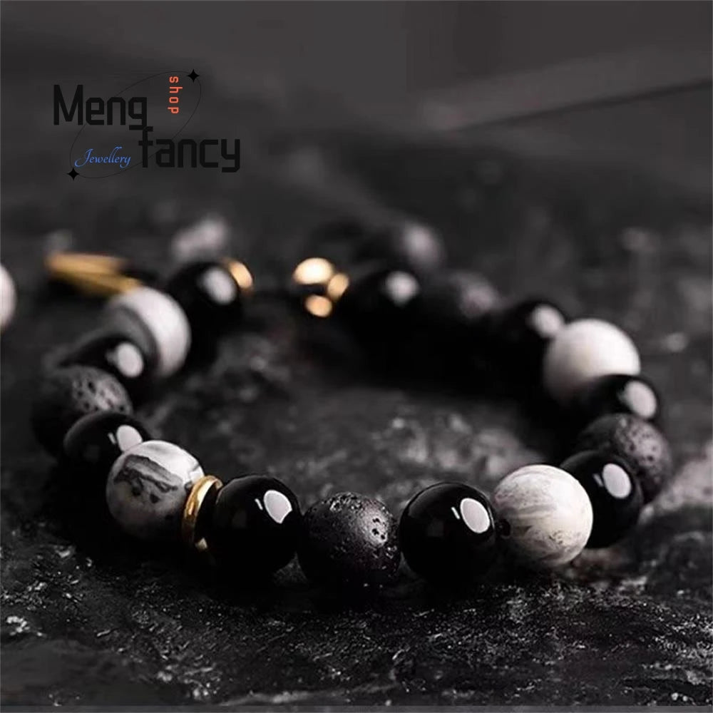 FBA Men's Lava Stone Boho Beaded Bracelet | Celestial Luxury Jewelry