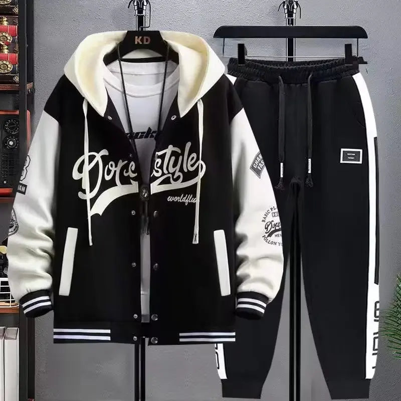 Men's 2-Piece Hooded Tracksuit Set – Hoodie & Jogger Pants | Letter Print | Plus Size M–8XL | FBA Vibes