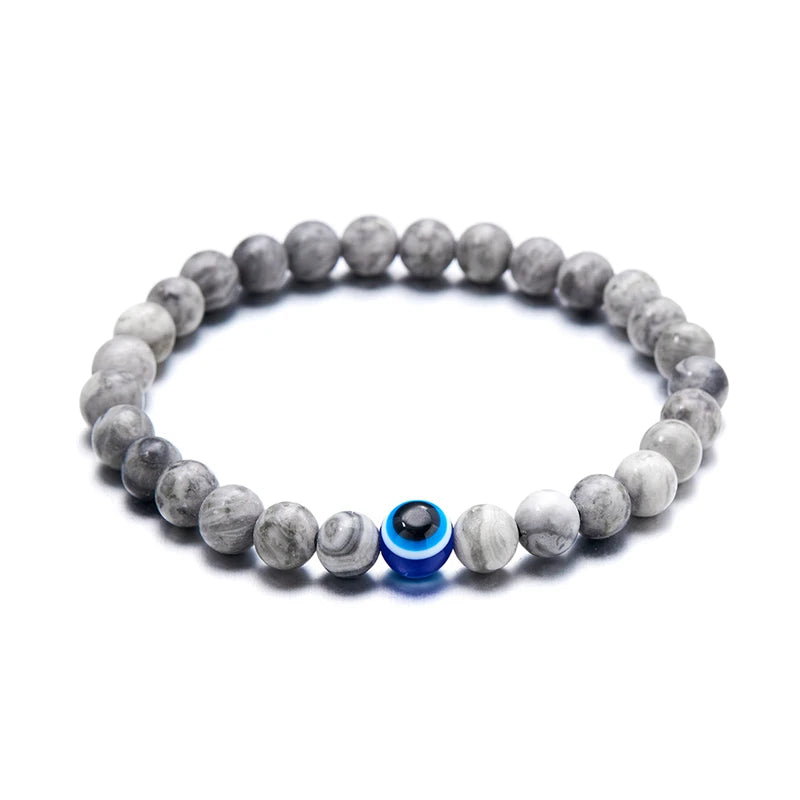 FBA Boho Tiger Eye Evil Eye Elastic Bracelet | Travel Jewelry Gift