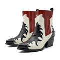 Women's Embroidered Western Cowgirl Pull-On Block Heel Ankle Boot | FBA Vibes