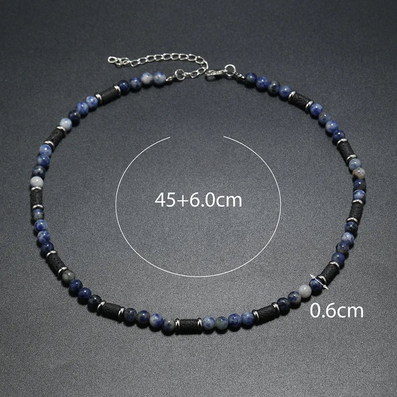 FBA Bohemian Tiger Stone Beaded Necklace for Men | Minimalist Jewelry