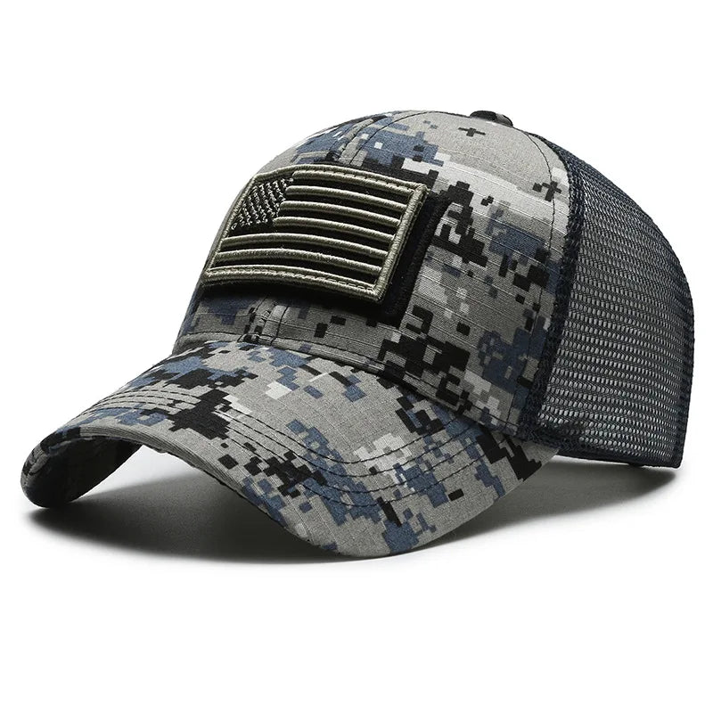 FBA Men's American Flag Camo Baseball Cap | Outdoor Tactical Hat