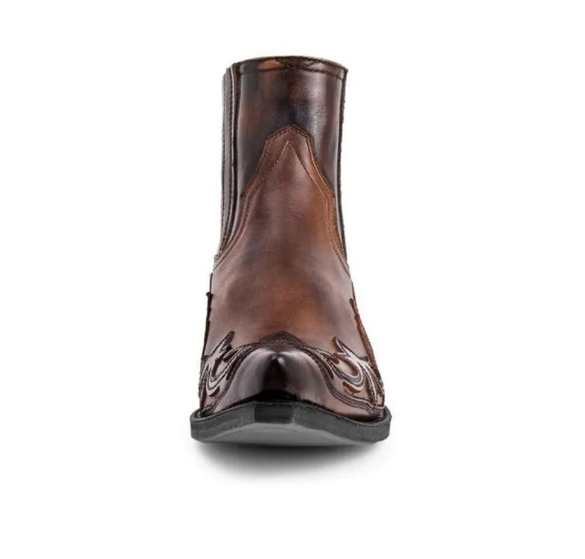 Unisex Western Cowboy Chelsea Boot — Embroidery, Pointed Toe
