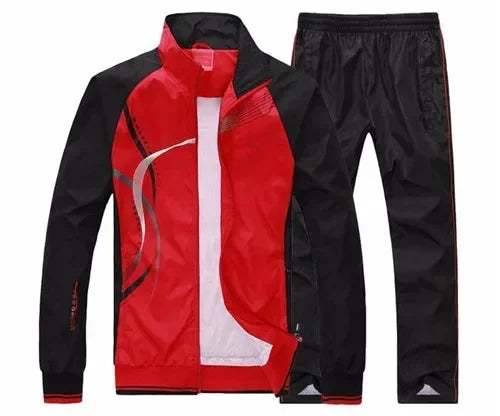 Men's 2-Piece Printed Tracksuit Set – Zip-Up Jacket & Sweatpants | Jogging Sportswear | FBA Vibes