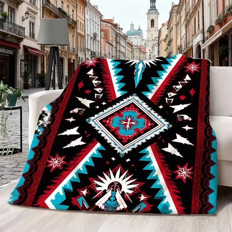 Native American Tribal Diamond Star Throw Blanket – 8 Colors | FBA Vibes