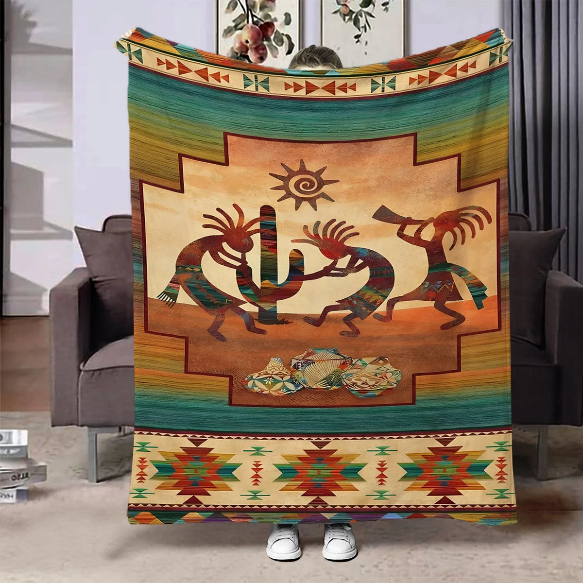 Ethnic Pattern Flannel Throw Blanket – 7 Prints | FBA Vibes