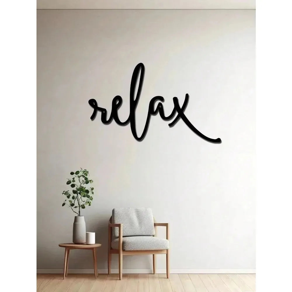 Black Metal Wall Art | Aluminum Iron Hanging Sign for Modern Home Decor