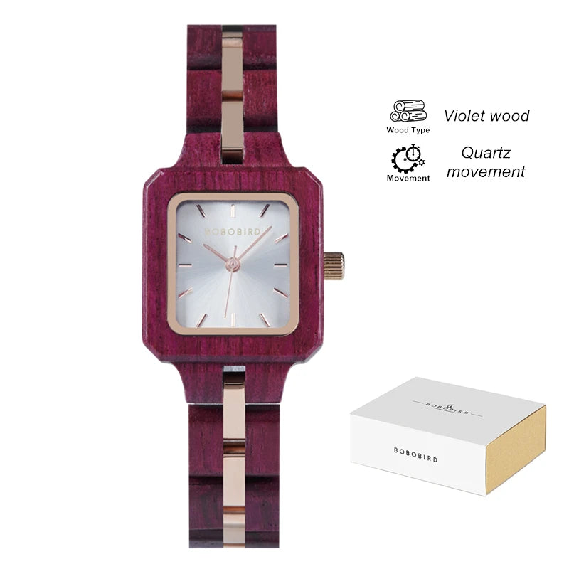 FBA Women's BOBO BIRD Wood Watch | Fashion Quartz Wooden Wristwatch