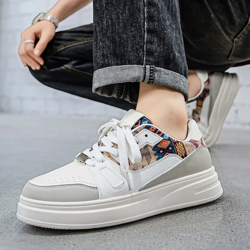 FBA Men's Low Top Breathable Board Shoes | Casual Thick Soled Sneakers
