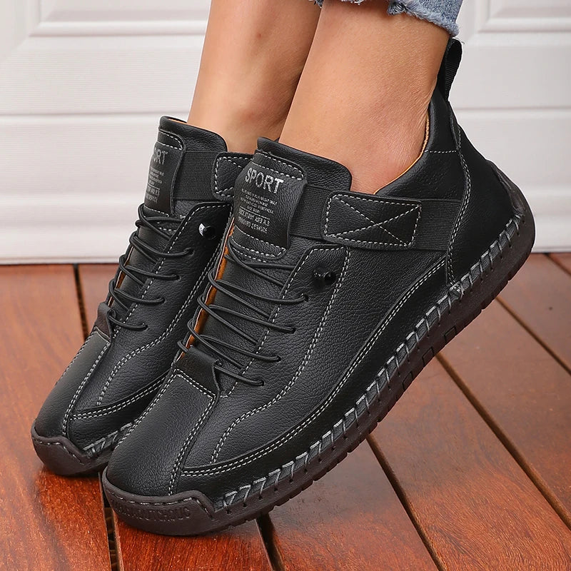 Women's Retro British-Style Lace-Up Ankle Boot — Waterproof Microfiber
