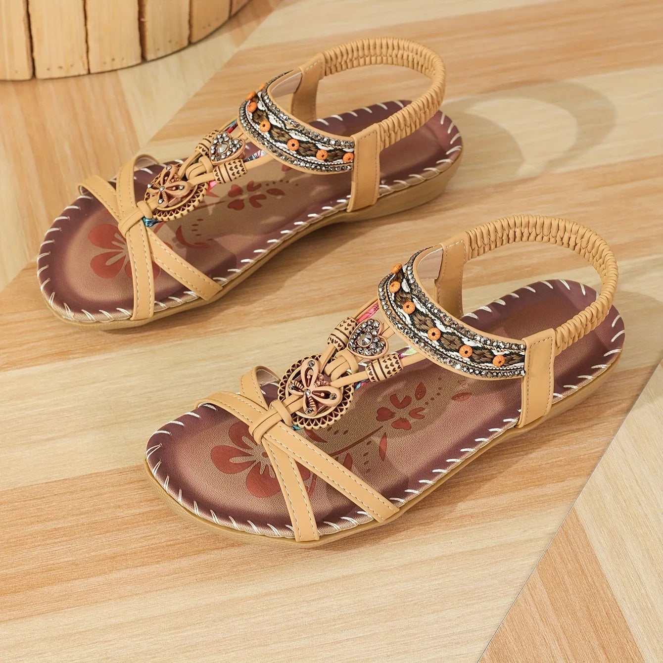 FBA Women's Plus Size Rhinestone Platform Sandals | Summer Fashion Shoes